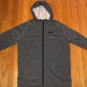 Gray Nike Dri Fit Full Zip Hoodie